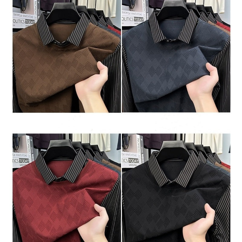 Herren lässiges Langarm-Oberteil in Layering-Optik