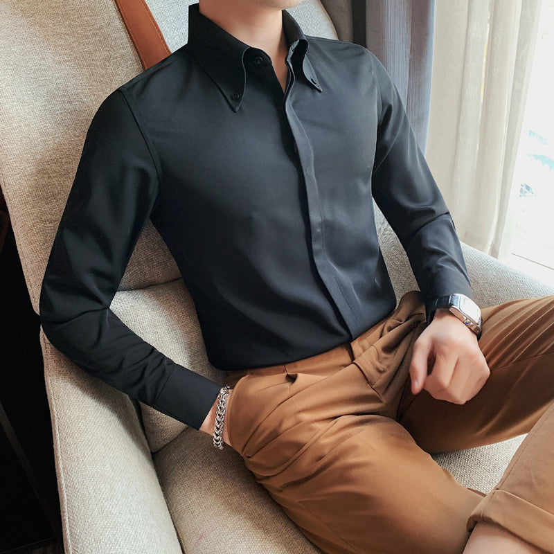 Klassisches Slim Fit Langarmhemd für Herren