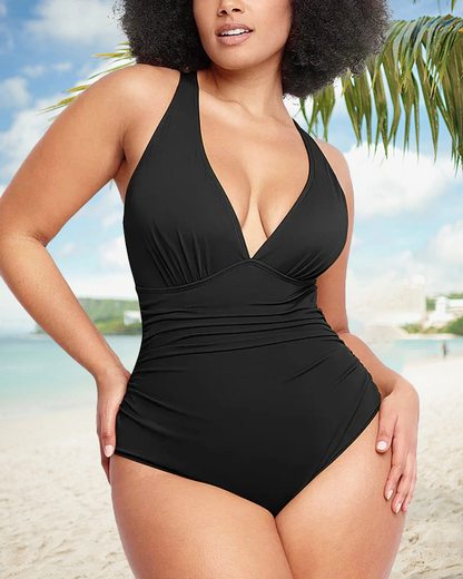 💖Last Day Special Price £12.99!!💥-👙Smart Sculpt Plunge Swimsuit Flatter Your Figure