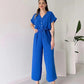 💖LAST DAY SALE 50% OFF💖Women's V-Neck Short Sleeve Casual Jumpsuit