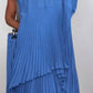 💖LAST DAY SALE 50% OFF💖Laney Pleated Short Sleeve Irregular Midi Top and Elastic Waist Wide Leg Pants Set