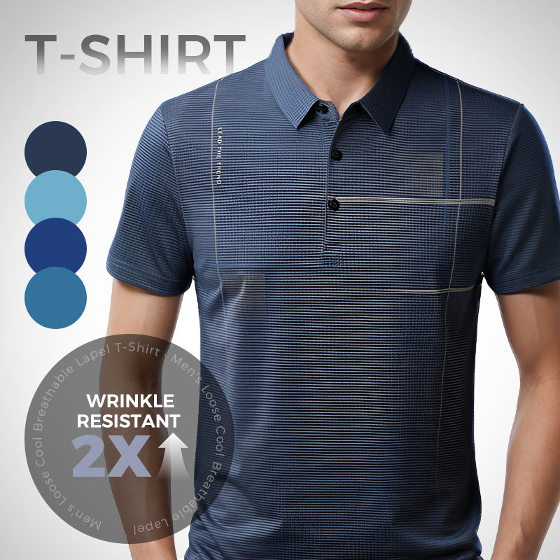 💖LAST DAY SALE 50% OFF💖Men's Loose Cool Breathable Lapel T-Shirt