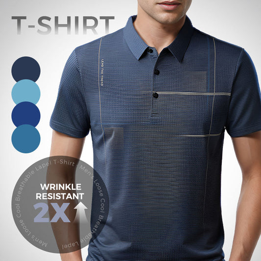 💖LAST DAY SALE 50% OFF💖Men's Loose Cool Breathable Lapel T-Shirt