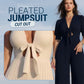 💖LAST DAY PROMOTION - 50%OFF💖Women’s Solid Cut Out V-Neck Pleated Jumpsuit