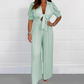 💖LAST DAY PROMOTION - 50%OFF💖Women’s Solid Cut Out V-Neck Pleated Jumpsuit
