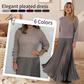 💕Limited Time 50% Off💕Women's solid color Long Sleeve Jumper & Pleated Bottom Dress