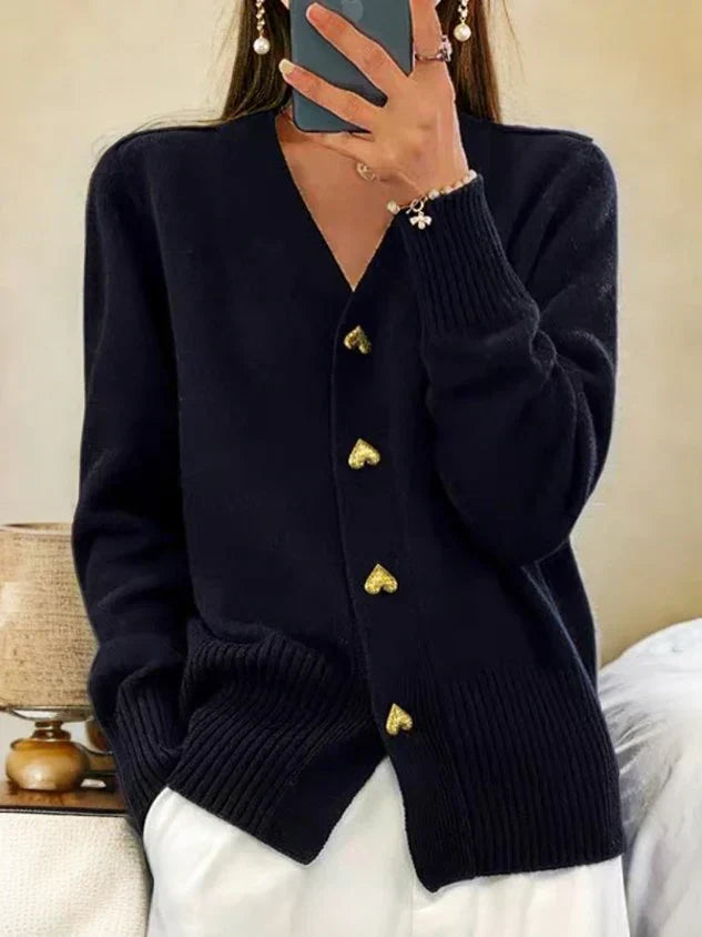 🌸Women's Casual Autumn Plain Yarn Buttoned Cardigan