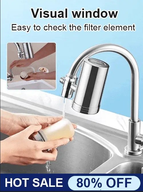 🔥HOT SALE 50%OFF🔥Installation-free Stainless Steel Household Faucet Water Purifier