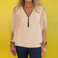 🔥Summer Hot Sale-50% Off🩷Women's Chiffon Zip-up Neck Casual Top