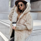 🔥Damen Oversized Pufferjacke mit Kapuze im Patchwork-Design🔥