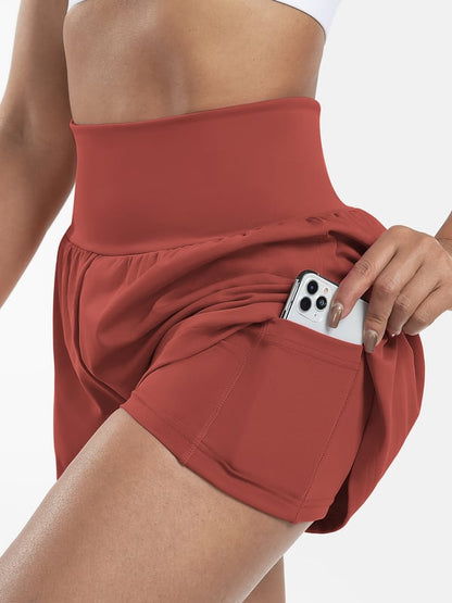 💖LAST DAY SALE 50% OFF💖High Waisted 2-in-1 Yoga Shorts & Side Pockets