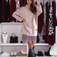 💖Limited Sale 50% OFF💖Women’s Semi Turtleneck Loose Sweatshirt and Sleeveless Mini Gauze Dress Set