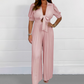 💖LAST DAY PROMOTION - 50%OFF💖Women’s Solid Cut Out V-Neck Pleated Jumpsuit
