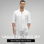 🎉BIG SALE🎉Men's Trendy Cotton Linen Top & Pants Two-Piece Set
