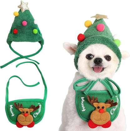 🎁Gift for your furbaby 50% OFF🎄🎅Adorable Christmas Tree Pom-Pom Hat