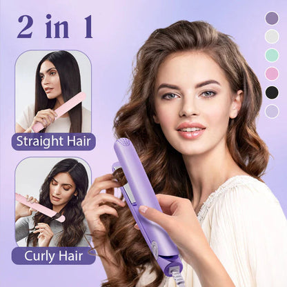 🎁Hot Sale 50% OFF⏳2-in-1 Mini Curling Wand & Flat Iron Hair Straightener