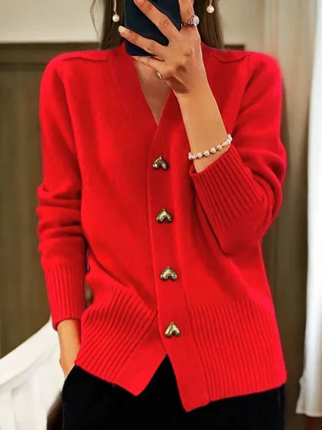 🌸Women's Casual Autumn Plain Yarn Buttoned Cardigan