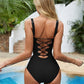 💃2025 new illusionswimsuit, Slim waist, Plunge-Neck, Tummy Control