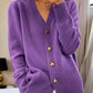 🌸Women's Casual Autumn Plain Yarn Buttoned Cardigan