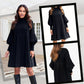 💖Limited Sale 50% OFF💖Women's Plus Size Lantern Sleeve Stand Collar Dress