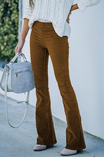 💖Limited Sale 50% OFF💖High Waist Slim Micro Corduroy Elastic Waist Lounge Pants