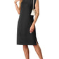 💕Limited Sale 50% OFF💕Women Round Neck Loose Split Wrinkle-Free Midi Dress with Pockets | Split Hem Airflow Design