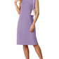 💕Limited Sale 50% OFF💕Women Round Neck Loose Split Wrinkle-Free Midi Dress with Pockets | Split Hem Airflow Design