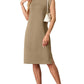 💕Limited Sale 50% OFF💕Women Round Neck Loose Split Wrinkle-Free Midi Dress with Pockets | Split Hem Airflow Design