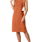 💕Limited Sale 50% OFF💕Women Round Neck Loose Split Wrinkle-Free Midi Dress with Pockets | Split Hem Airflow Design