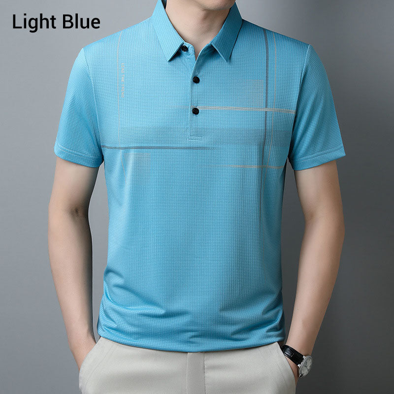💖LAST DAY SALE 50% OFF💖Men's Loose Cool Breathable Lapel T-Shirt