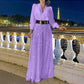 💖Limited Sale 50% OFF💖Elegant long-sleeved blouse with V-neckline and wide sequinned jumpsuit trousers