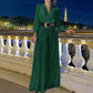 💖Limited Sale 50% OFF💖Elegant long-sleeved blouse with V-neckline and wide sequinned jumpsuit trousers