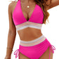 🩱Hot Sale 50% OFF👙High Waisted Tummy Control Color Block Bikini Sets