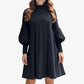 💖Limited Sale 50% OFF💖Women's Plus Size Lantern Sleeve Stand Collar Dress