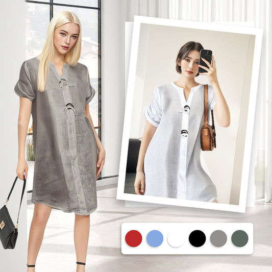 💖Limited Sale 50% OFF💖New Plus Size Button Up Tunic Dress