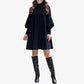 💖Limited Sale 50% OFF💖Women's Plus Size Lantern Sleeve Stand Collar Dress