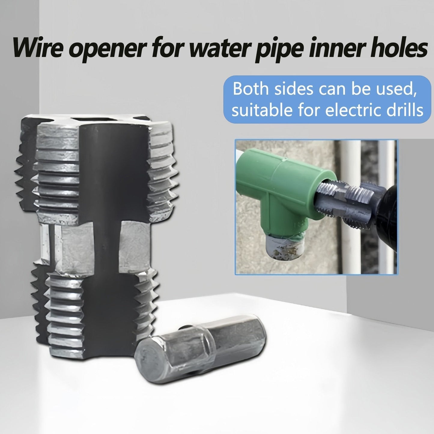🔥Hot Sale 50%🔥Electric Drill Compatible PVC Pipe Threader Kit with Various Die Sizes