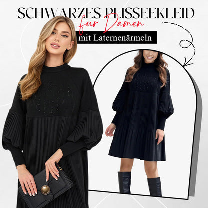 💖Limited Sale 50% OFF💖Women's Plus Size Lantern Sleeve Stand Collar Dress