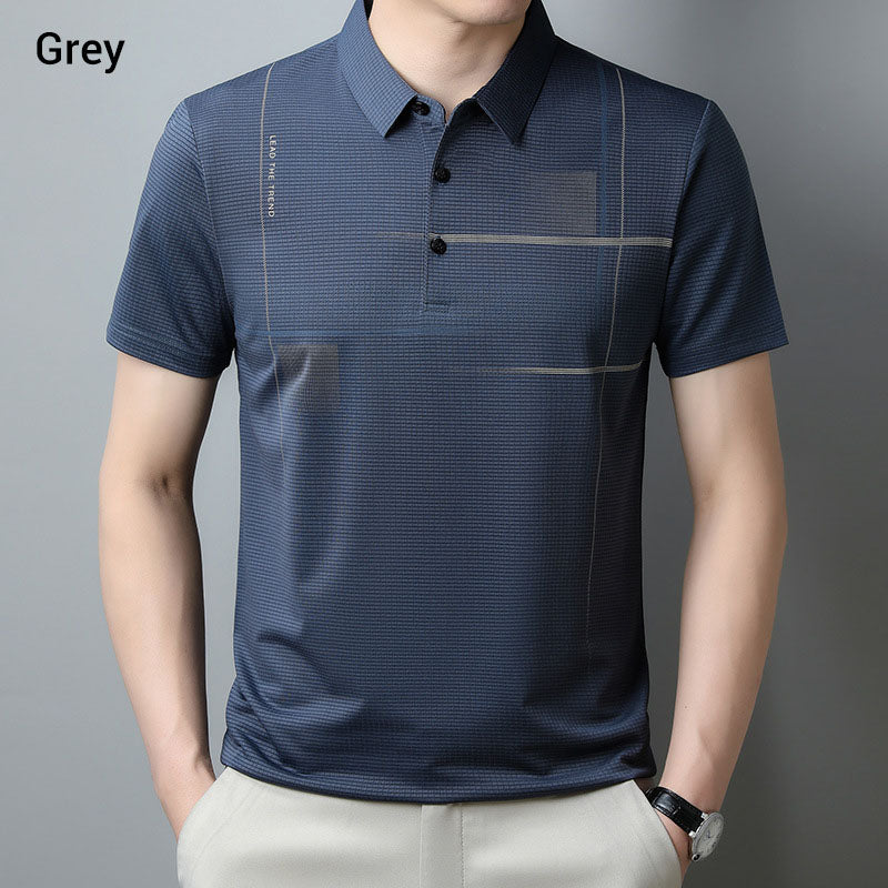 💖LAST DAY SALE 50% OFF💖Men's Loose Cool Breathable Lapel T-Shirt