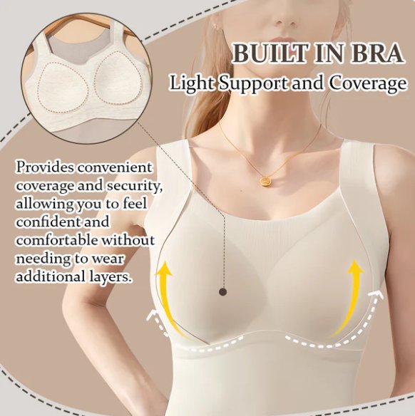 💖Limited Sale 50% OFF💖[Women’s Gift] Women's Thermal Tank Tops With Built-in Bra
