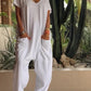 💖Limited Sale 50% OFF💖Casual V-neck Solid Color Jumpsuit