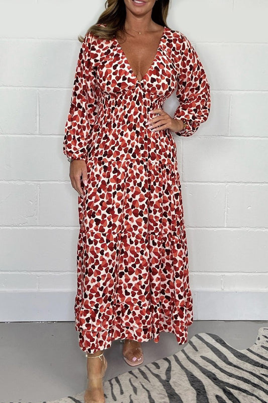 💖LAST DAY PROMOTION - 50%OFF💖Heart Smocked Midi Dress