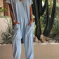 💖Limited Sale 50% OFF💖Casual V-neck Solid Color Jumpsuit