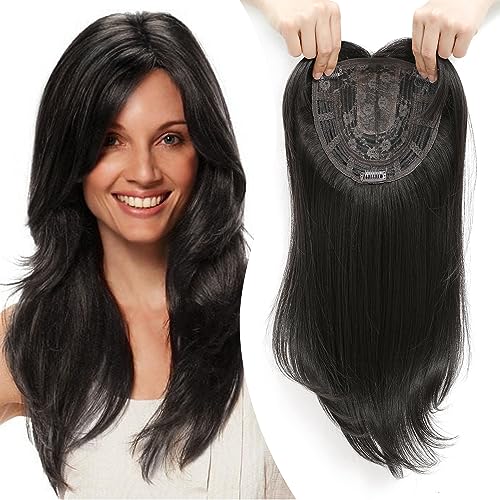 💇‍♀️Topper Layered Hair Hairpieces with Bangs for Women with Thinning Hair
