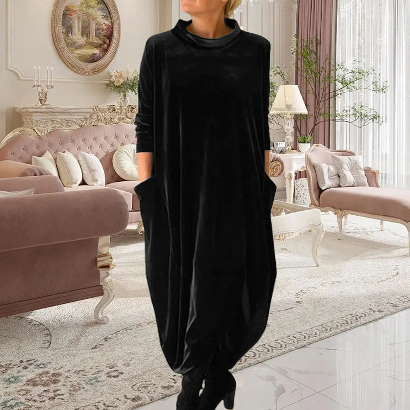 💖Limited Sale 50% OFF💖Round Neck Slimming Long Dress