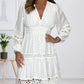 💖LAST DAY PROMOTION - 50%OFF💖Women's White Vintage Hollow Out Lace V-Neck Dress