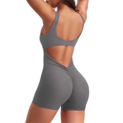 ✨Limited Sale 50% OFF✨Bodycon Backless Jumpsuit with V-Neck and Butt-Lifting Design