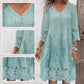 💖Limited Sale 50% OFF💖Elegant half sleeve v-neck lace dress for women