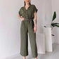 💖LAST DAY SALE 50% OFF💖Women's V-Neck Short Sleeve Casual Jumpsuit
