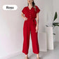 💖LAST DAY SALE 50% OFF💖Women's V-Neck Short Sleeve Casual Jumpsuit